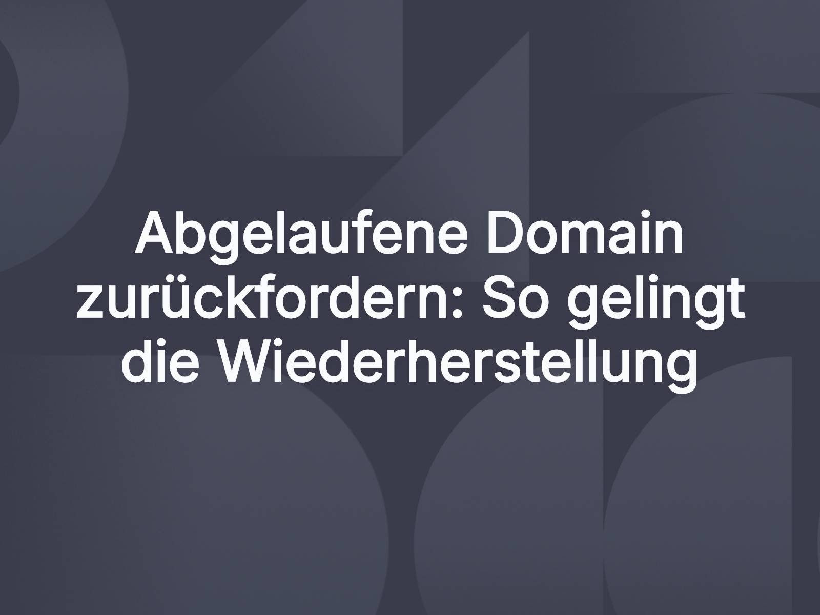 Abgelaufene Domain zurückfordern: So gelingt die Wiederherstellung