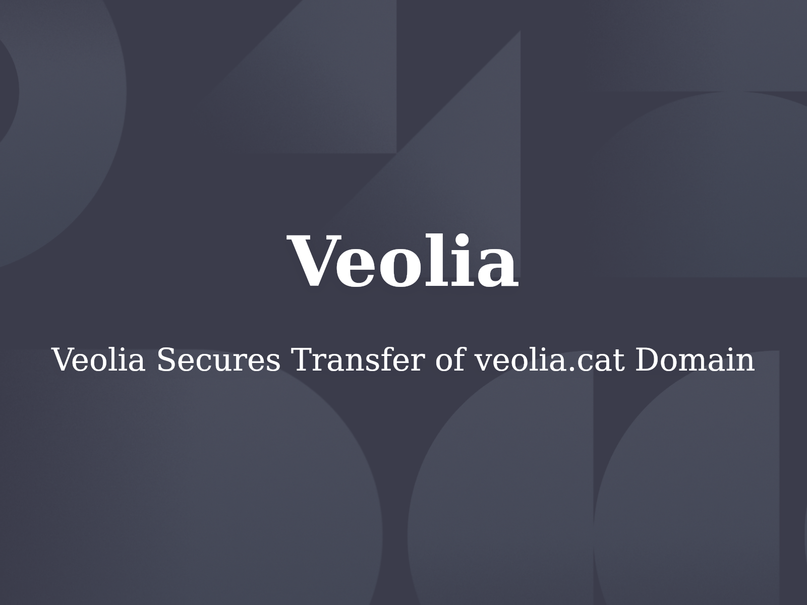 Veolia Secures Transfer of veolia.cat Domain