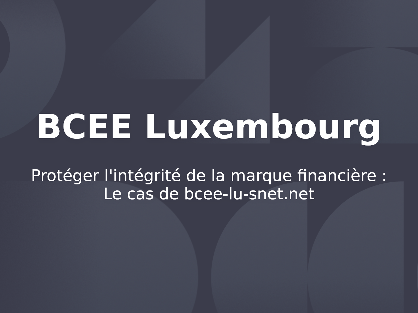 Protéger l’intégrité de la marque financière : Le cas de bcee-lu-snet.net