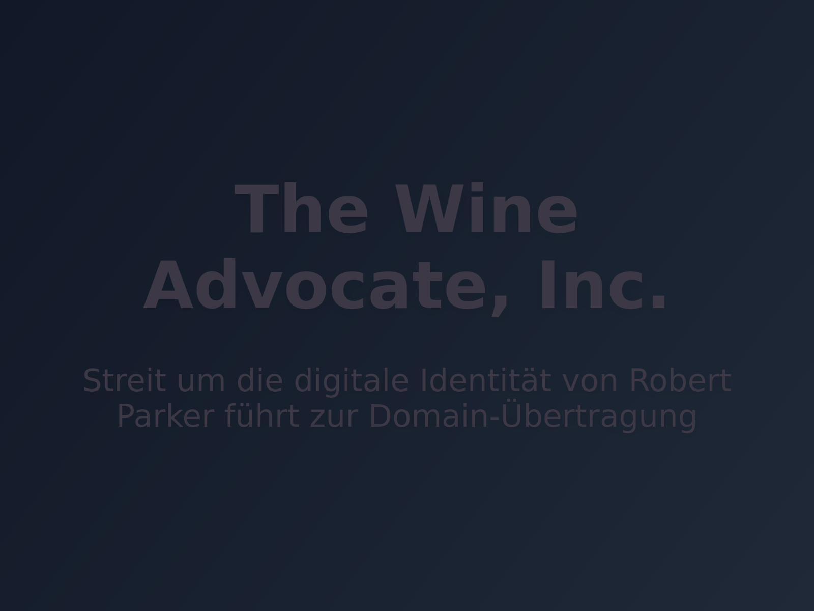 Streit um die digitale Identität von Robert Parker führt zur Domain-Übertragung