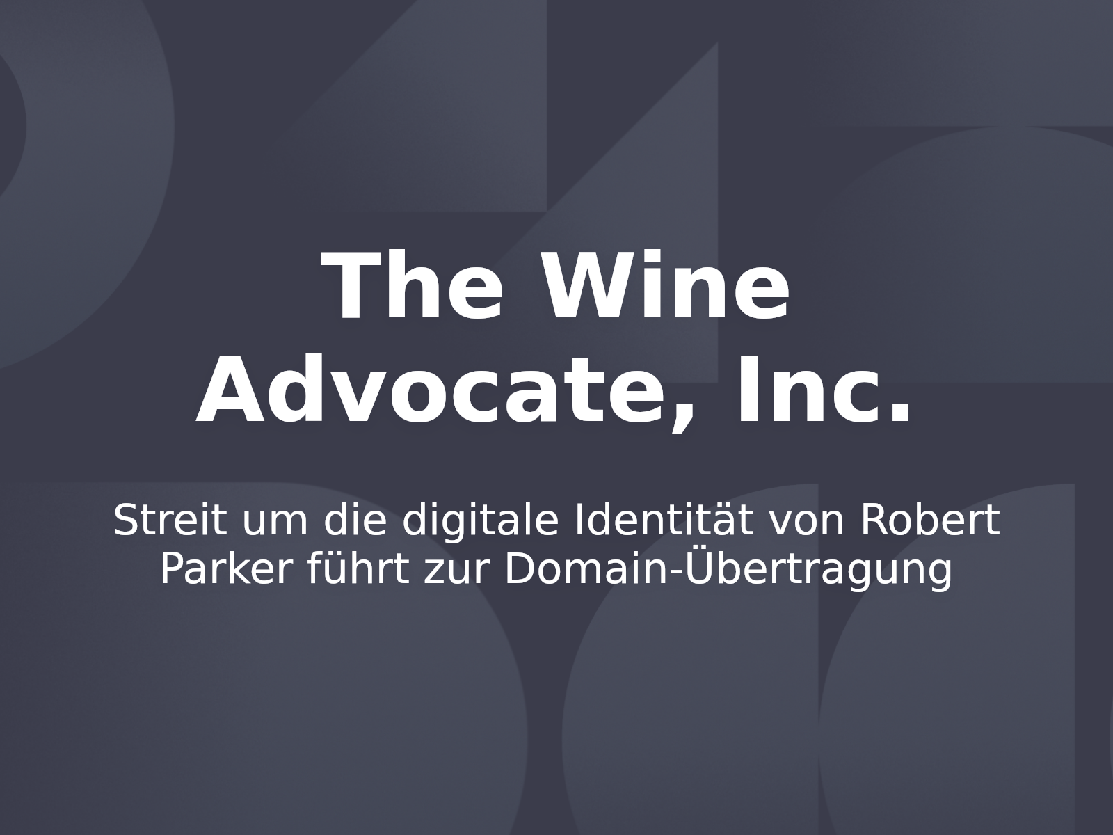 Streit um die digitale Identität von Robert Parker führt zur Domain-Übertragung