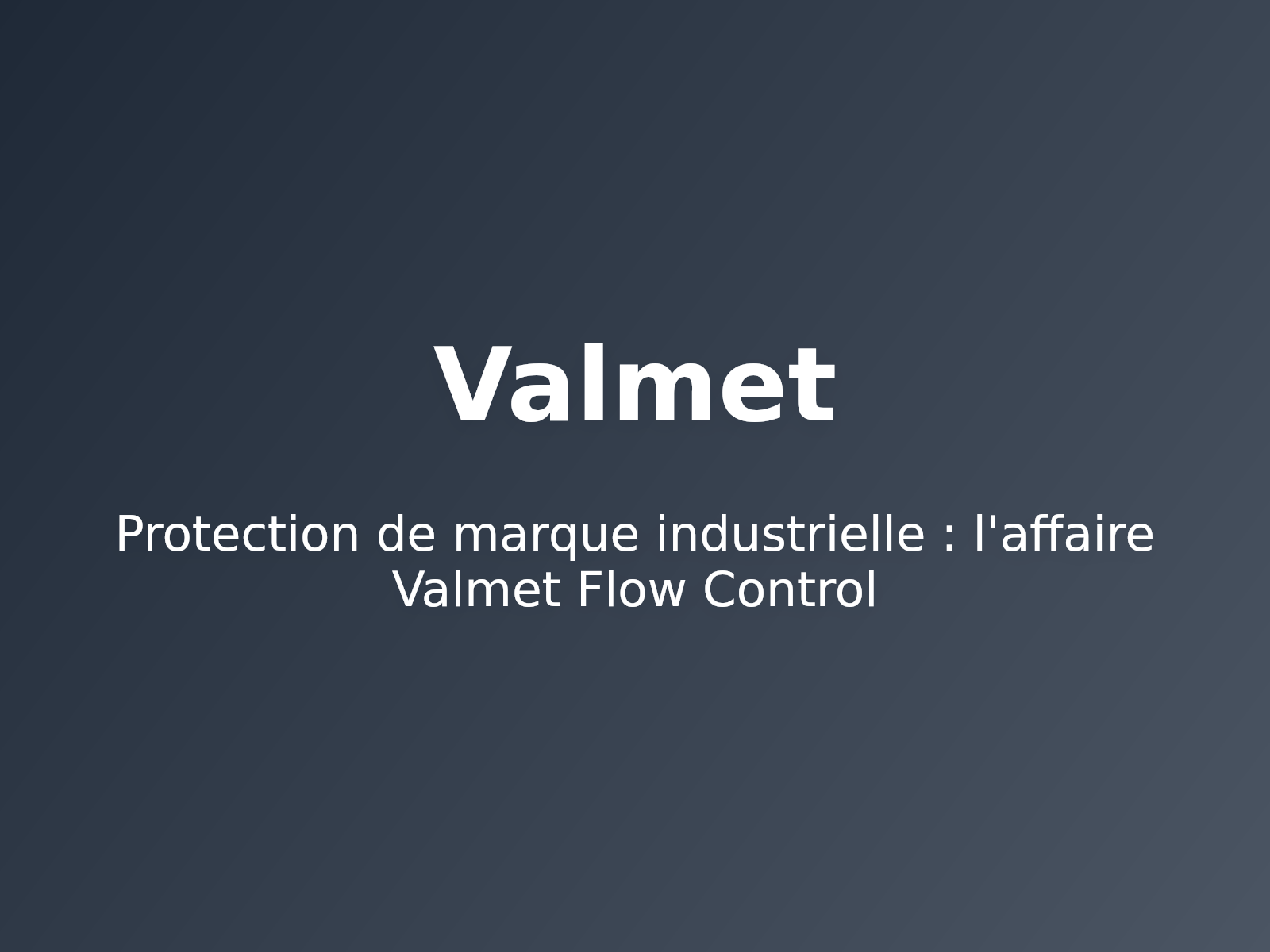 Protection de marque industrielle : l’affaire Valmet Flow Control