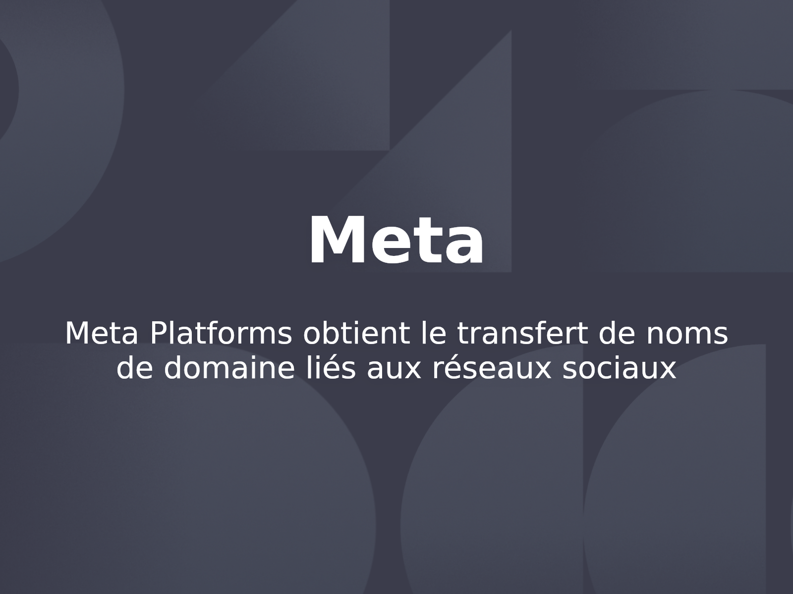 Meta Platforms obtient le transfert de noms de domaine liés aux réseaux sociaux