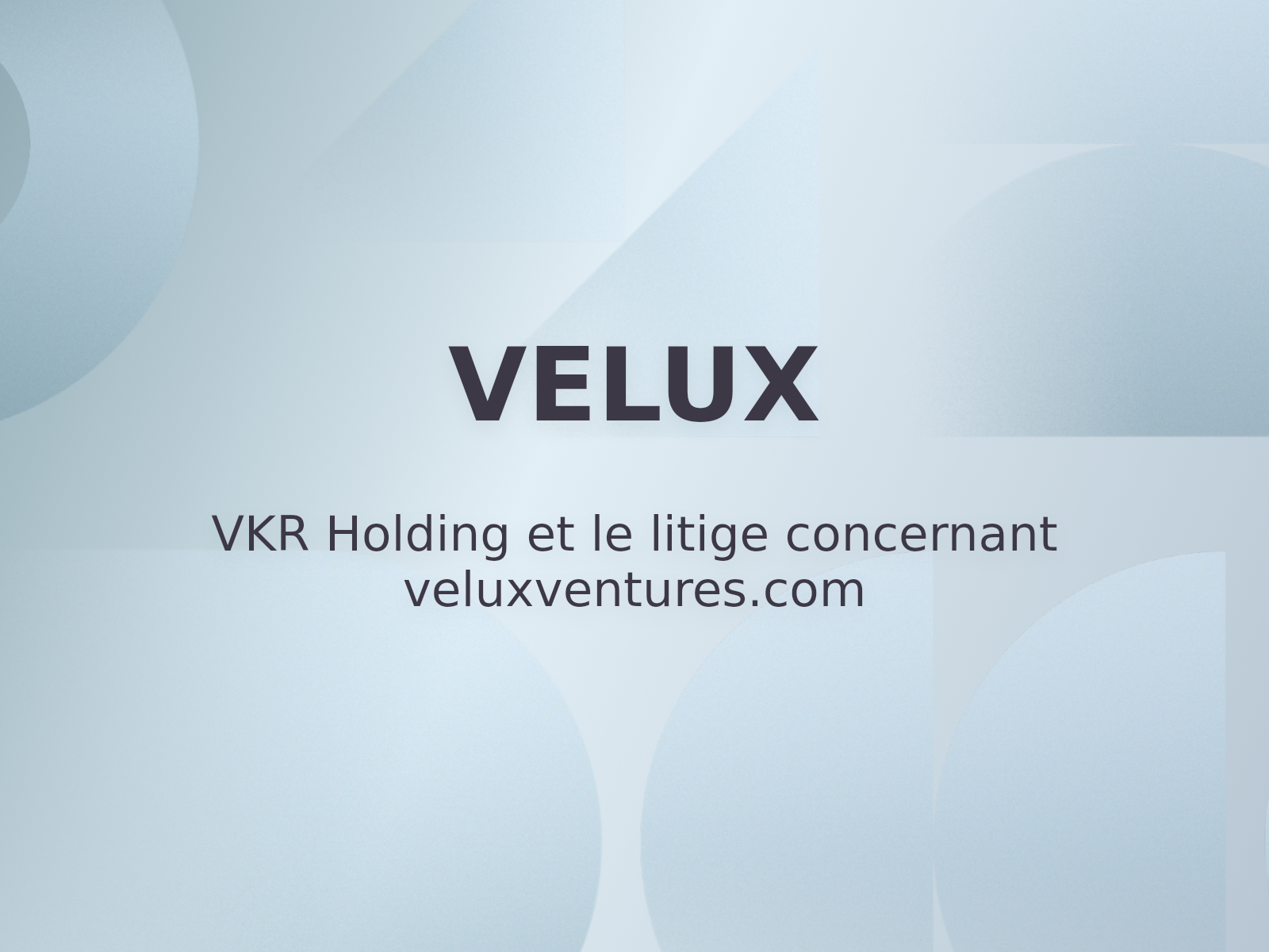 VKR Holding et le litige concernant veluxventures.com