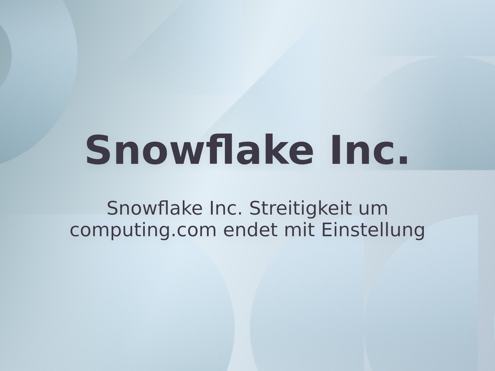 Snowflake Inc. Streitigkeit um computing.com endet mit Einstellung