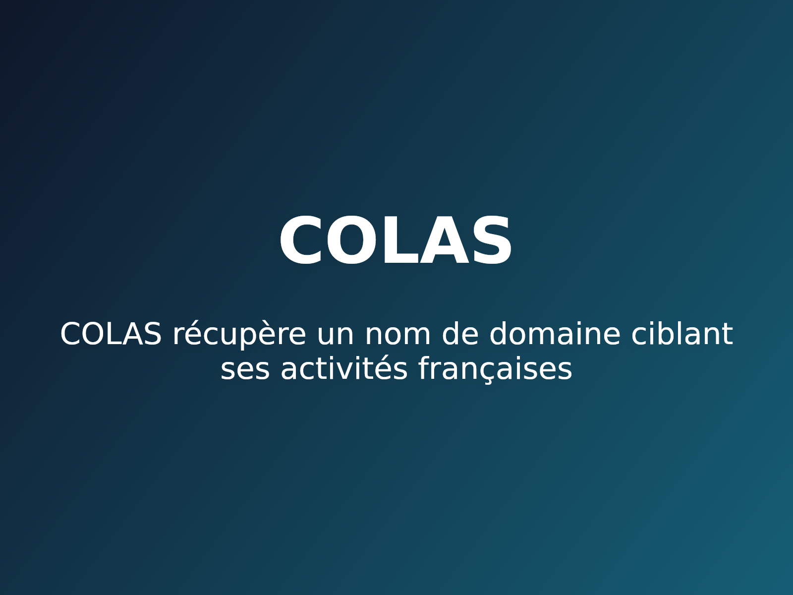 COLAS récupère un nom de domaine ciblant ses activités françaises
