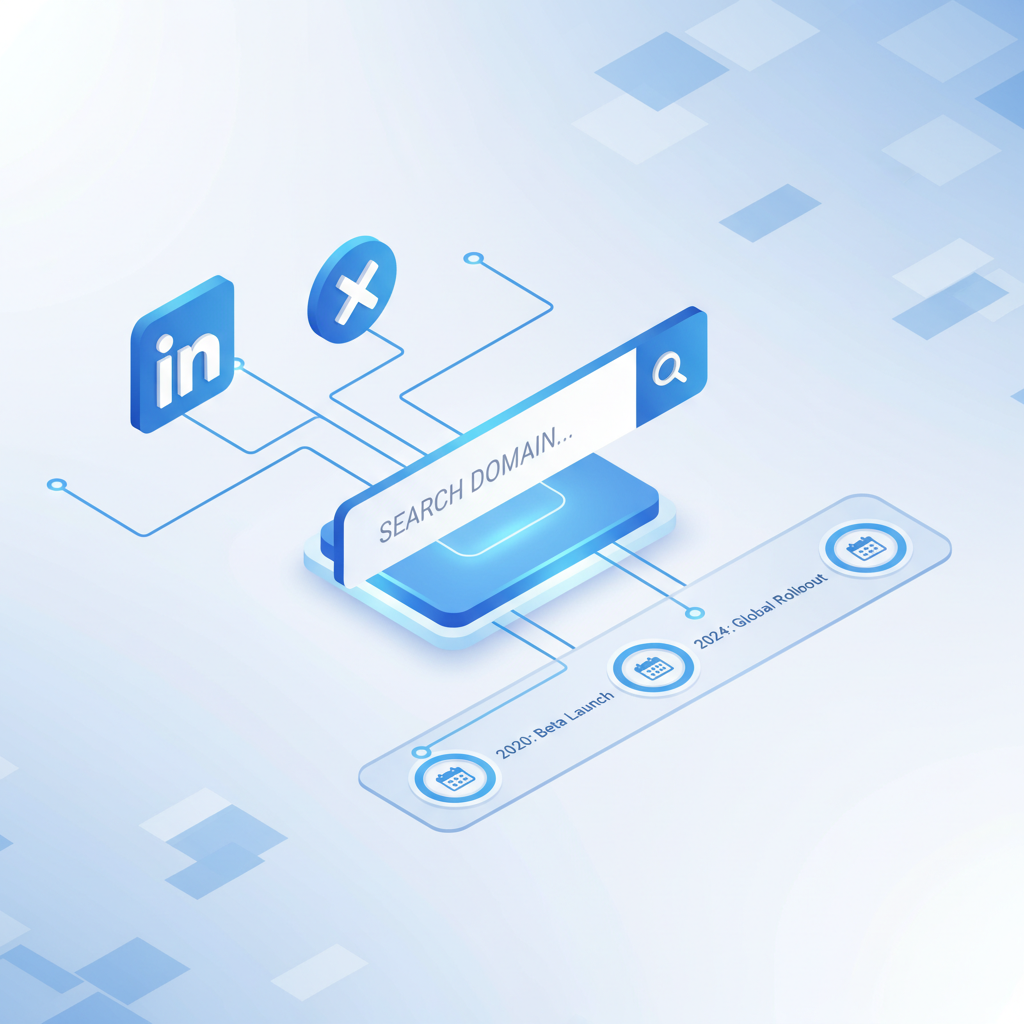 Illustration reliant l'activité sur les réseaux sociaux au processus d'enregistrement d'un nom de domaine.