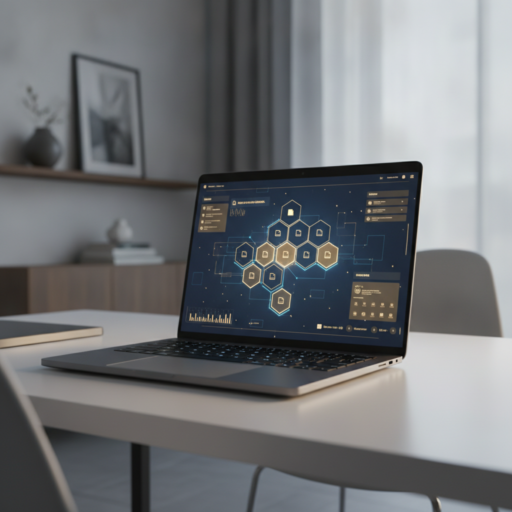 A professional laptop displaying organized digital files for legal evidence preparation