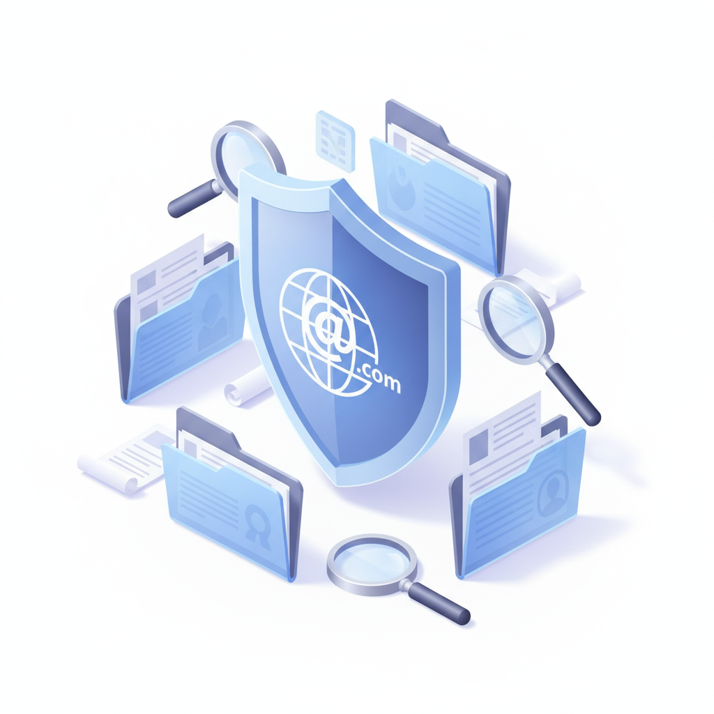 Représentation visuelle de la protection des actifs de domaine numériques par une stratégie juridique