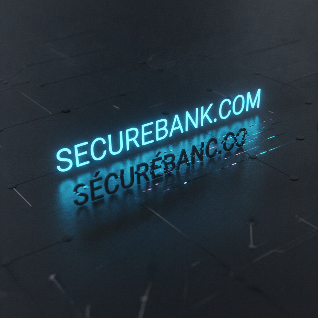 Conceptual visualization of domain spoofing and visual similarity in web addresses.