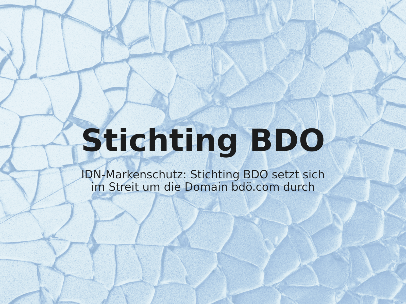 IDN-Markenschutz: Stichting BDO setzt sich im Streit um die Domain bdö.com durch