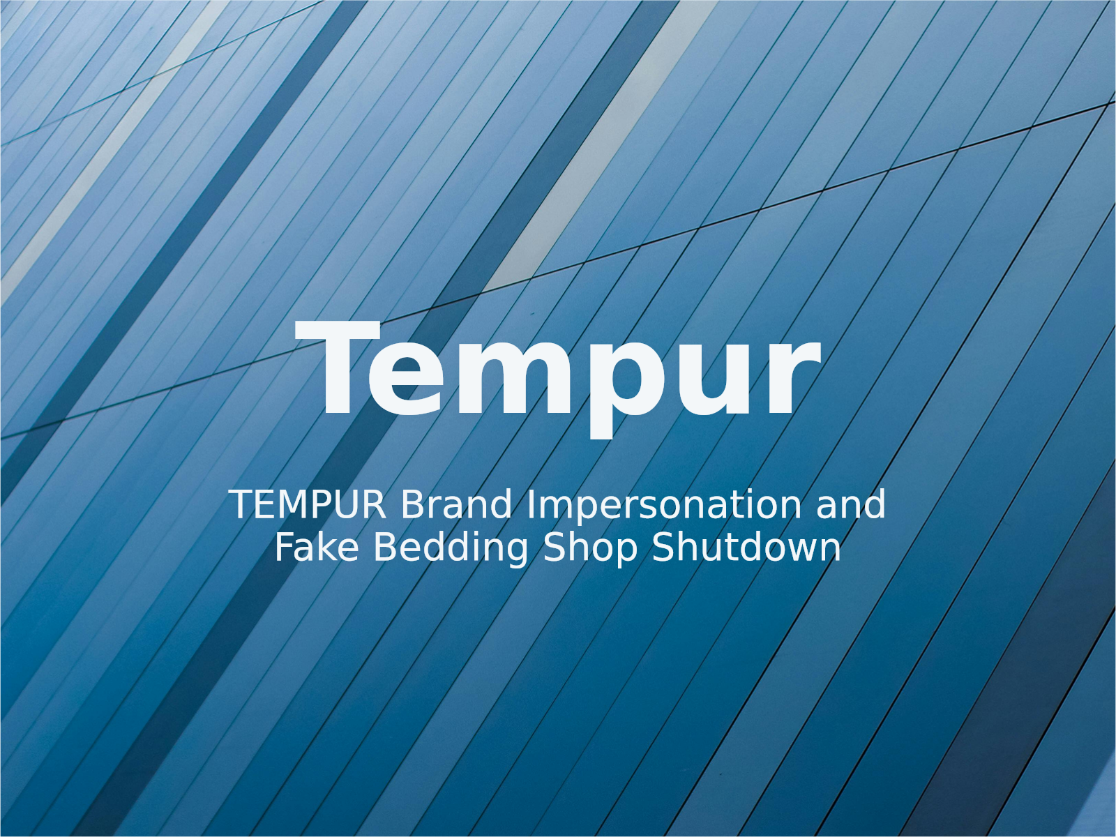 TEMPUR Brand Impersonation and Fake Bedding Shop Shutdown