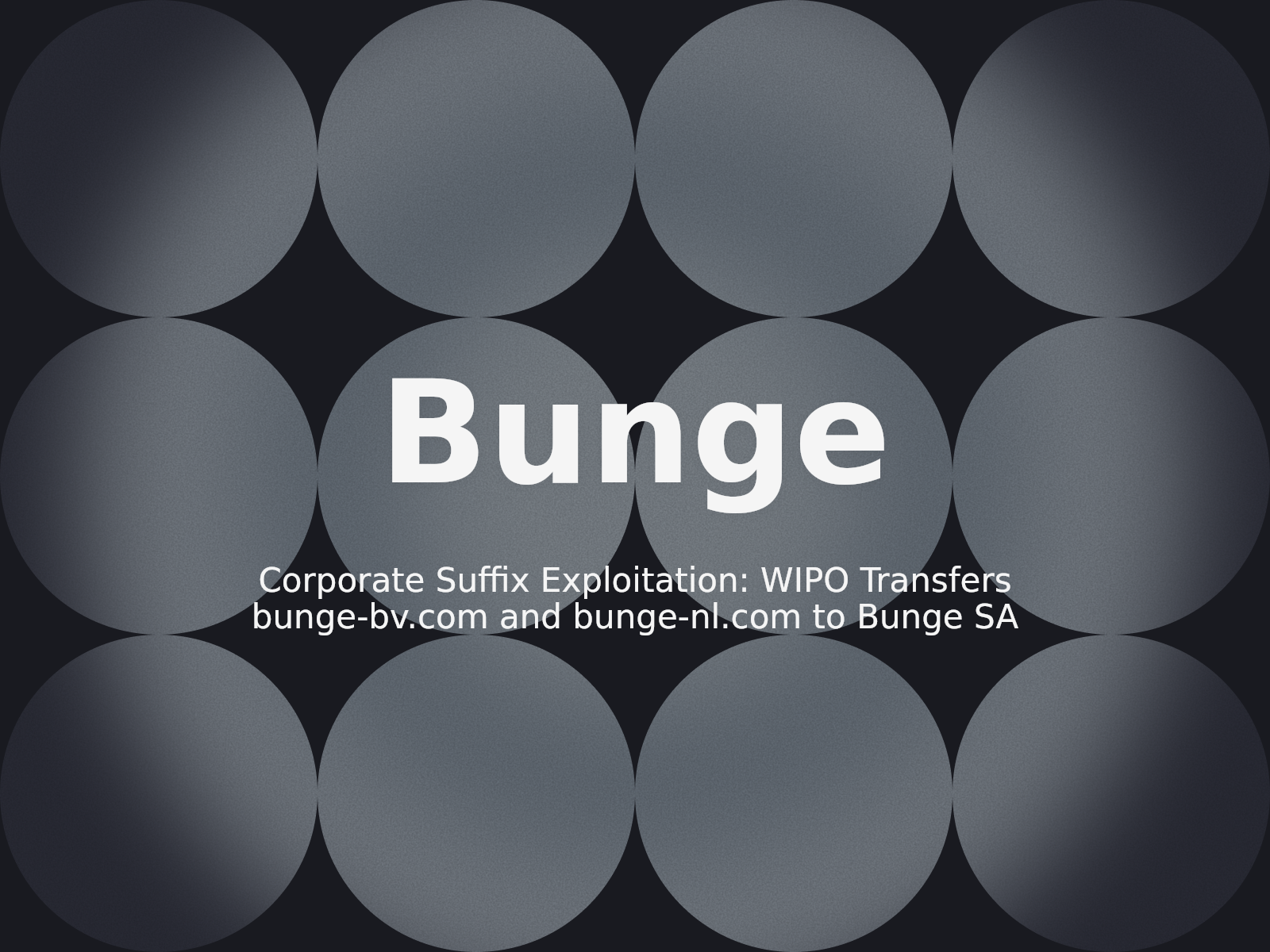 Corporate Suffix Exploitation: WIPO Transfers bunge-bv.com and bunge-nl.com to Bunge SA