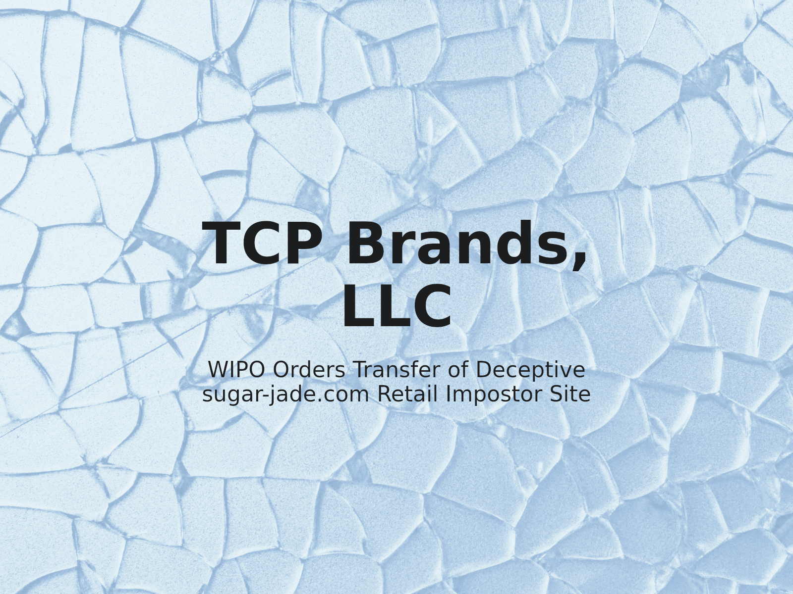 WIPO Orders Transfer of Deceptive sugar-jade.com Retail Impostor Site