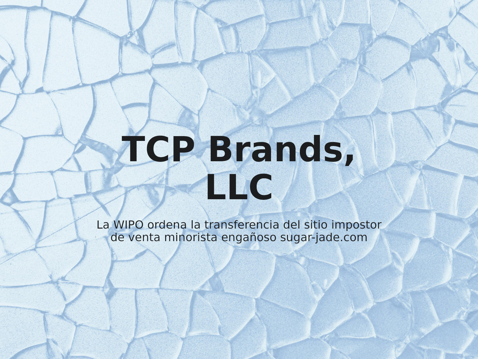 La WIPO ordena la transferencia del sitio impostor de venta minorista engañoso sugar-jade.com
