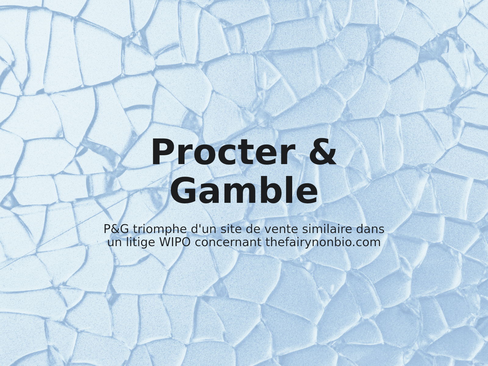 P&G triomphe d’un site de vente similaire dans un litige WIPO concernant thefairynonbio.com