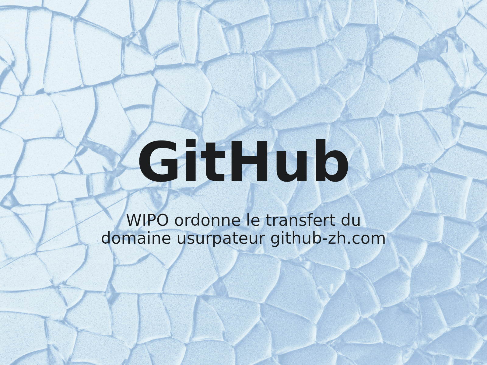 WIPO ordonne le transfert du domaine usurpateur github-zh.com