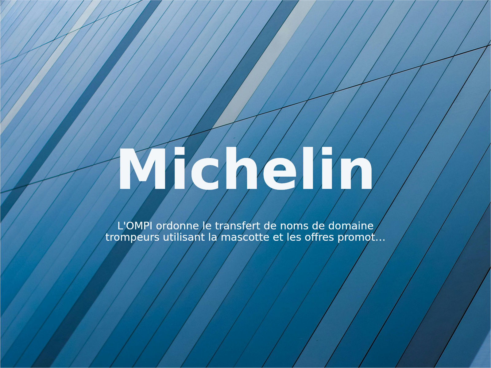 L’OMPI ordonne le transfert de noms de domaine trompeurs utilisant la mascotte et les offres promotionnelles de Michelin
