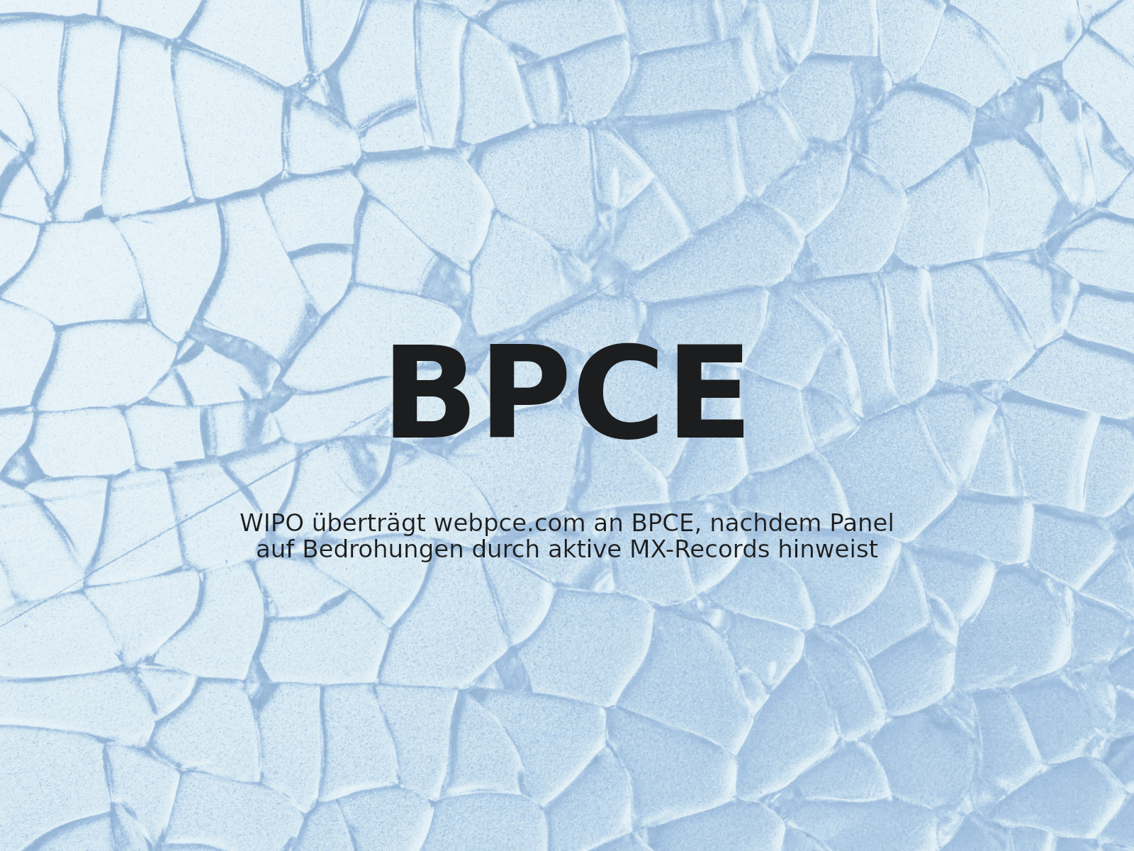 WIPO überträgt webpce.com an BPCE, nachdem Panel auf Bedrohungen durch aktive MX-Records hinweist