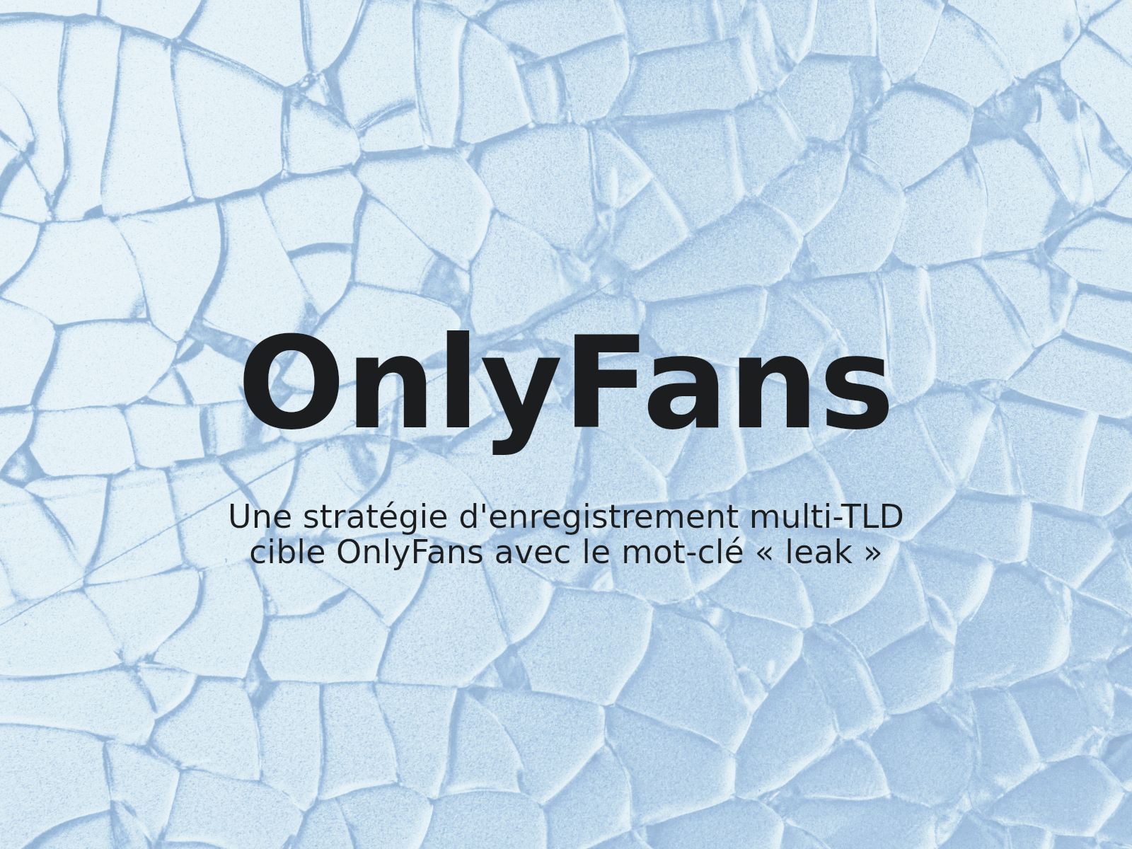 Une stratégie d’enregistrement multi-TLD cible OnlyFans avec le mot-clé « leak »