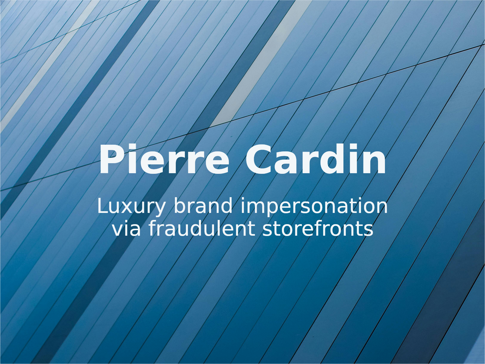 Infracción de marca registrada y comercio electrónico no autorizado en pierrecardin.top